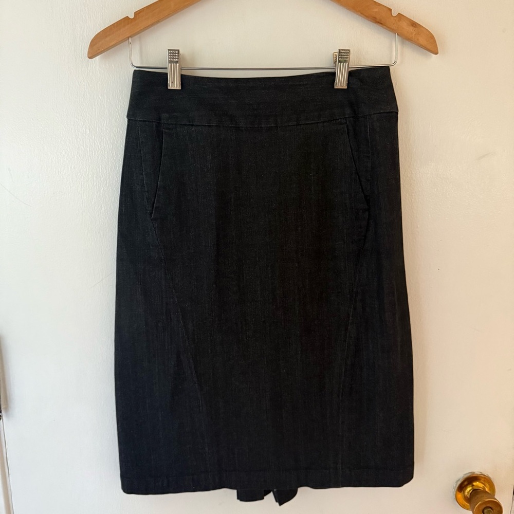 rag & bone Women’s 26 Pencil Skirt Dark Charcoal Knee Length With Plead Detail